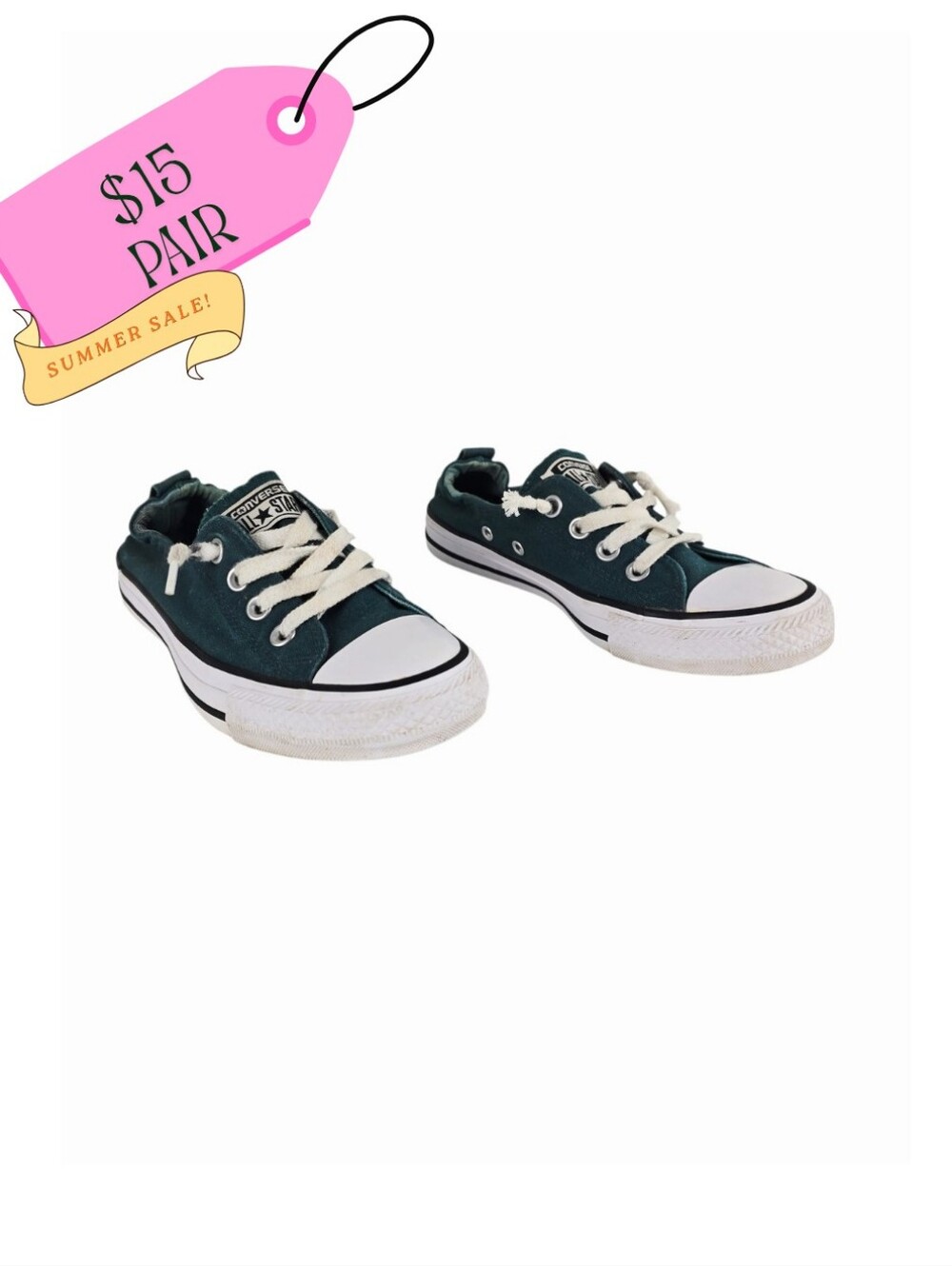 Low Top Slip-On Canvas Sneakers in Deep Teal
